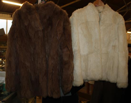 White coney & brown coney fur jacket